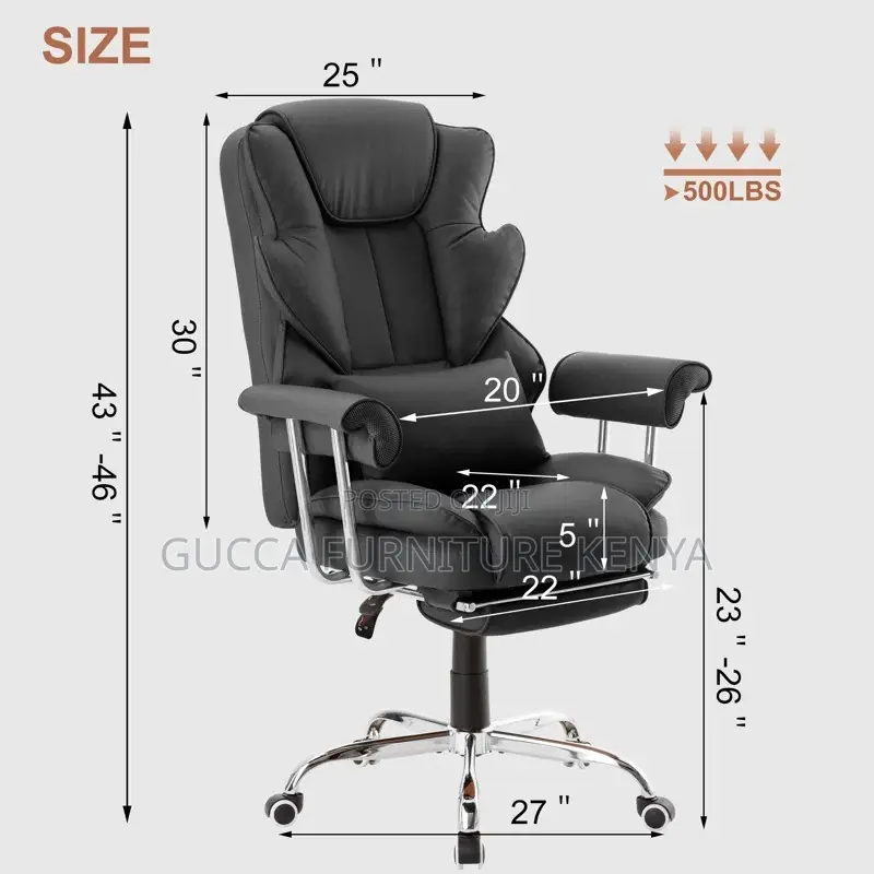 Office Chairs:Executive PU Leather Officechair With Headrest