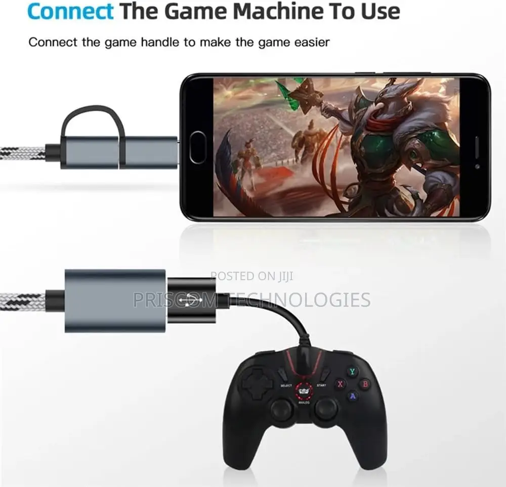 USB OTG Adapter 2 in 1 Cable Type C for Phones, Tablets