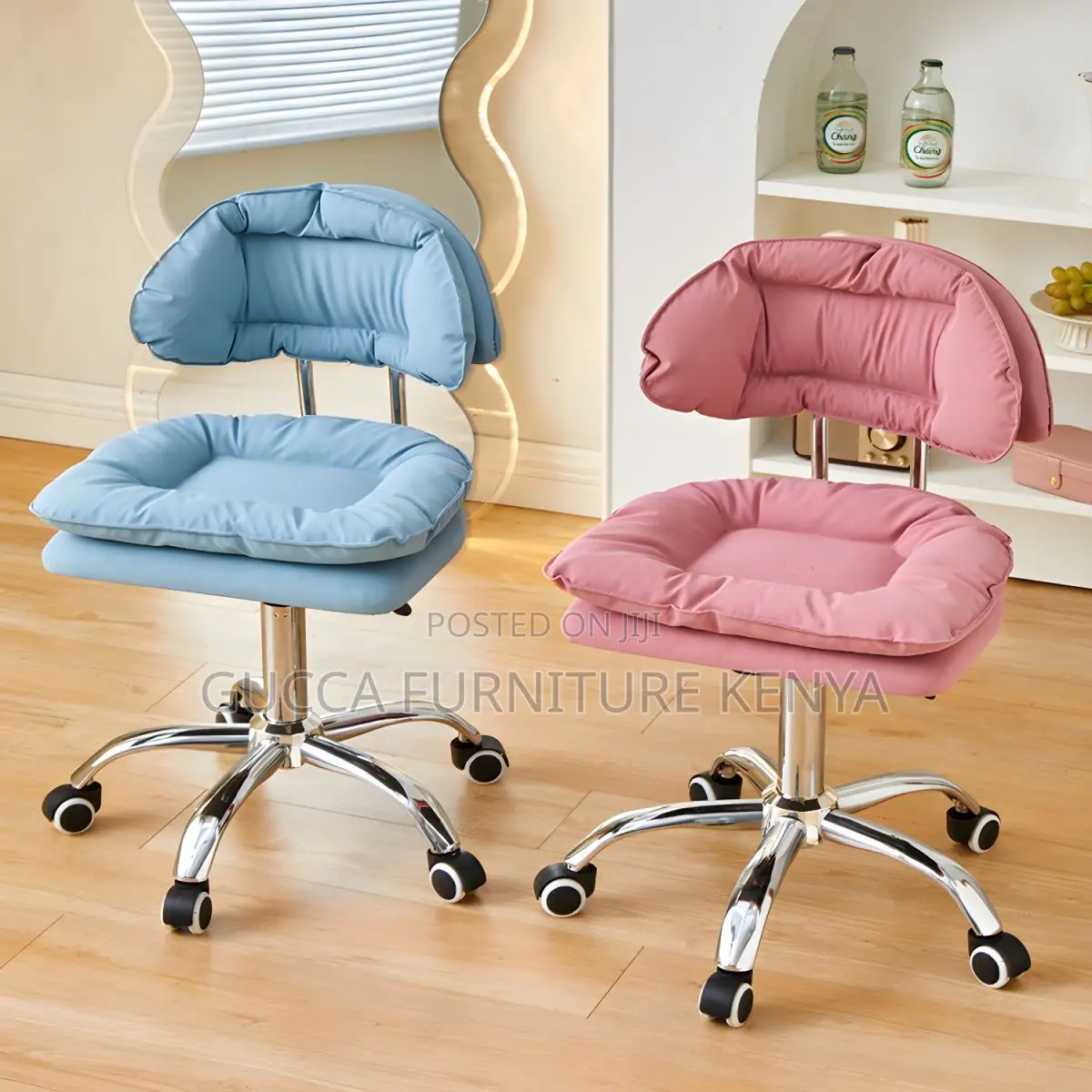 Home Chairs: Liftable Modern Upholstered Office Stool
