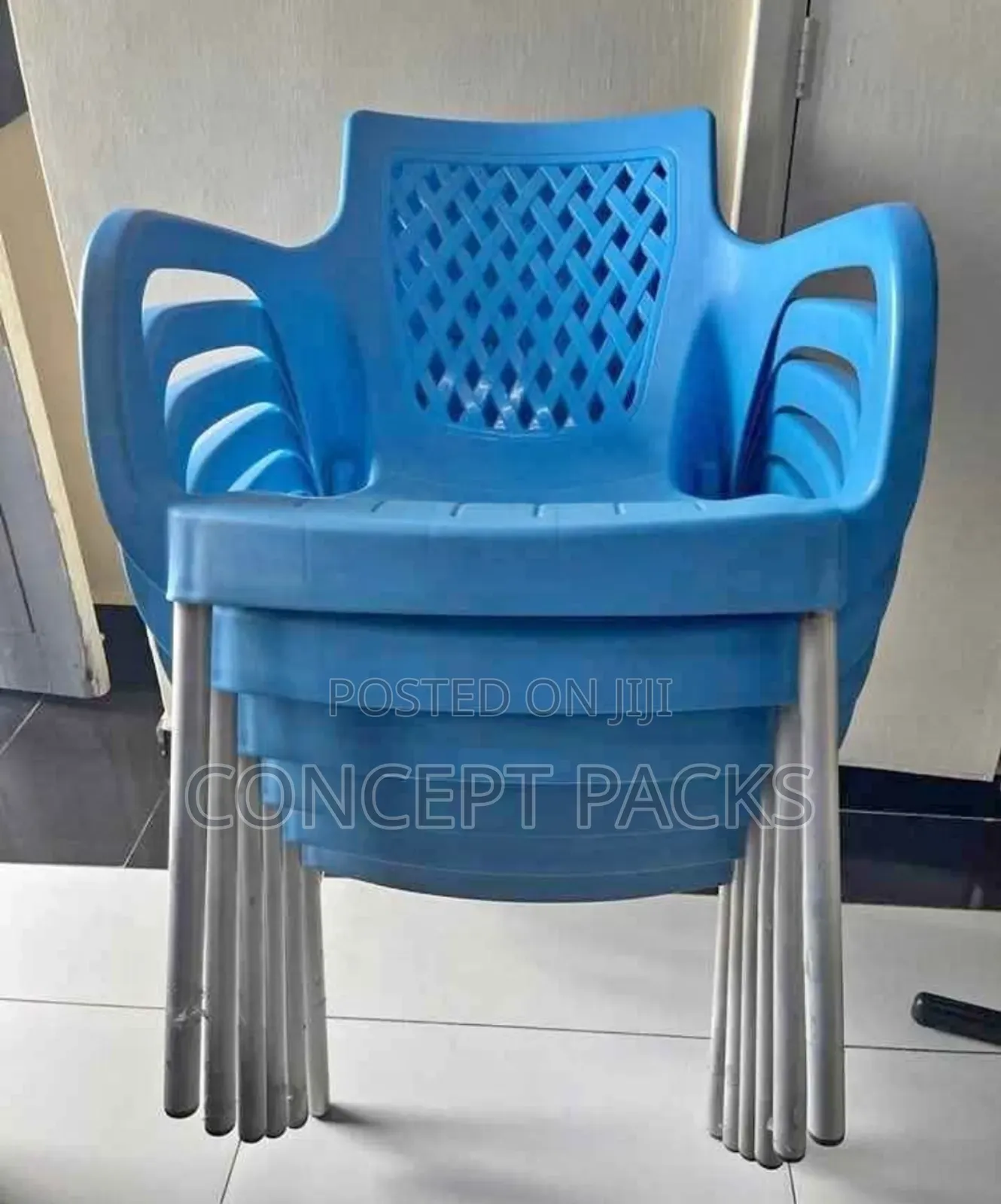 Blue Plastic Chairs Heavy-Duty