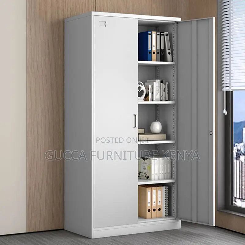 Office Cabinets:2-Steel Door Modern Gray Storage Cabinet