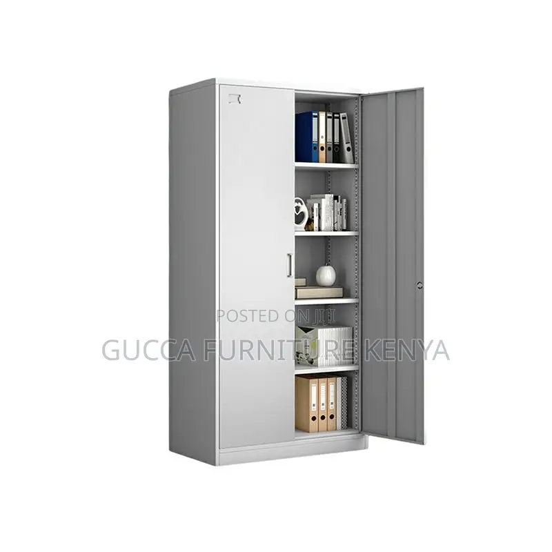 Office Cabinets:2-Steel Door Modern Gray Storage Cabinet