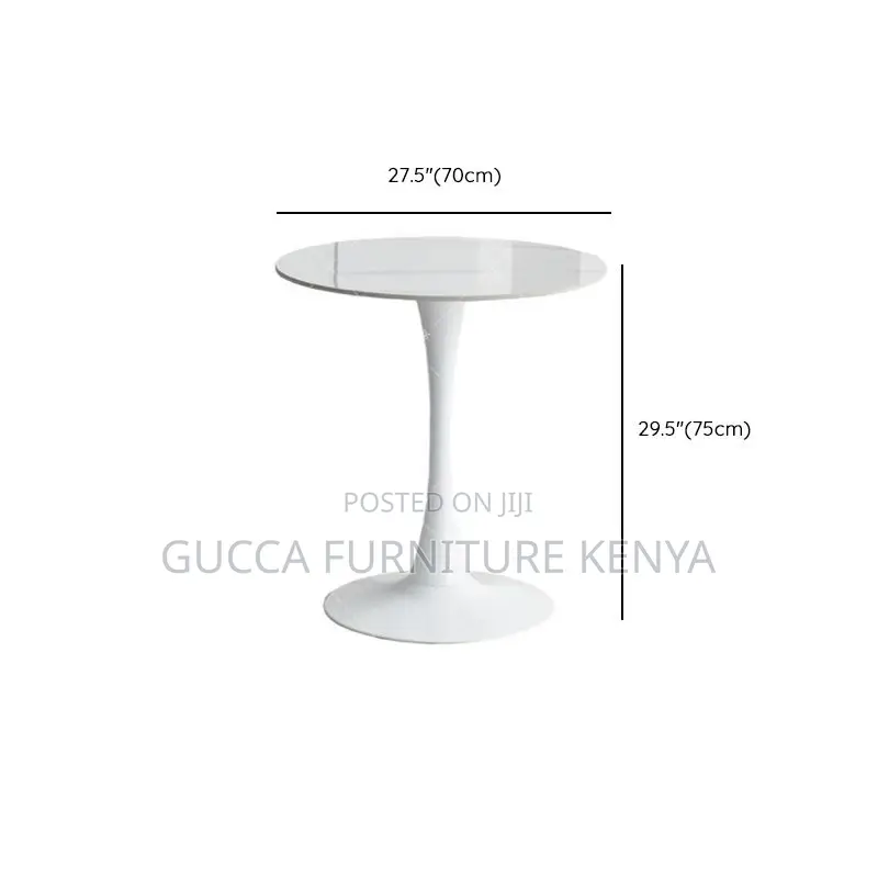 Dining Tables: Modern Circular White Marble Dining Table