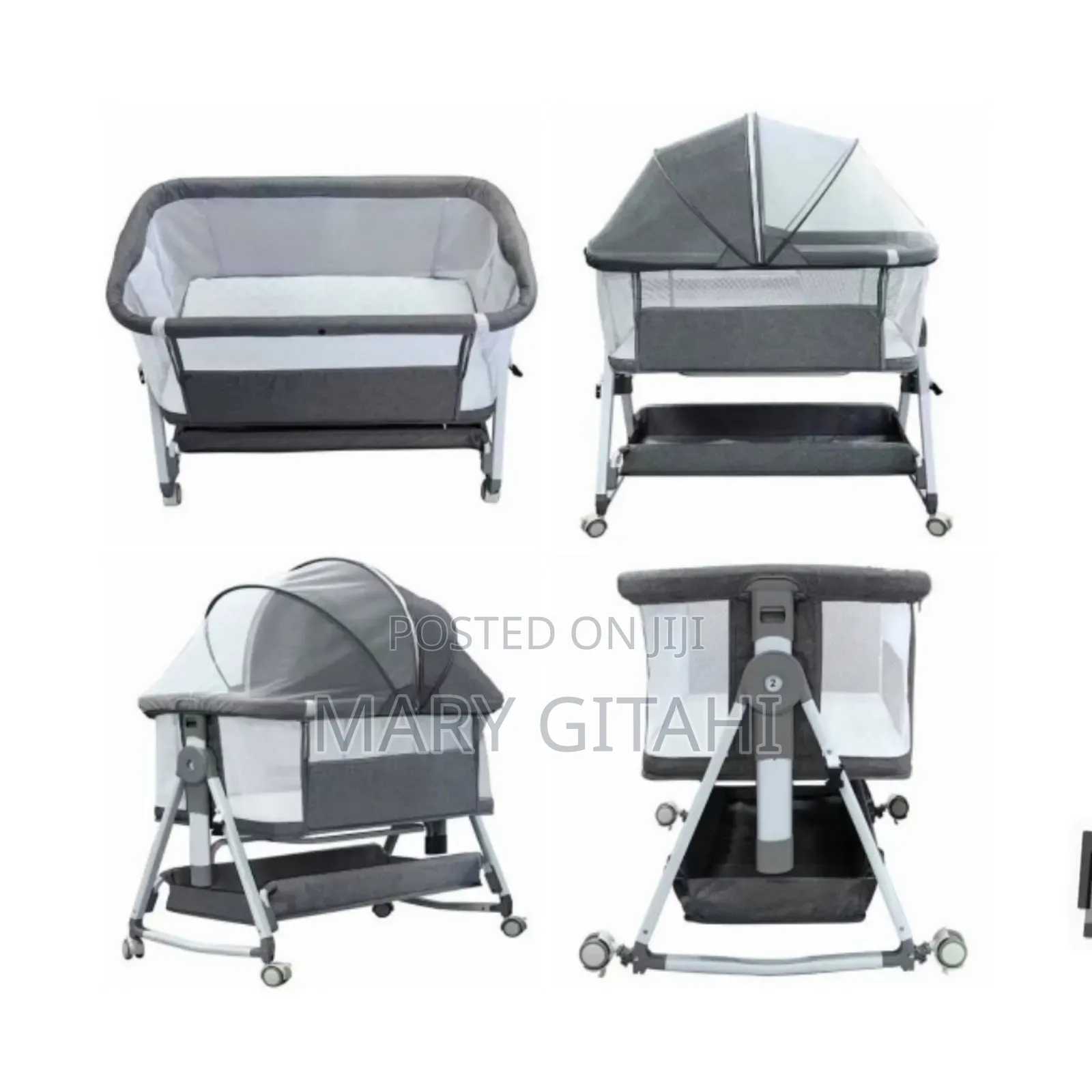 Firmaby Co-Sleeper Bed/Crib/Cot/Next to Me Bed- Grey