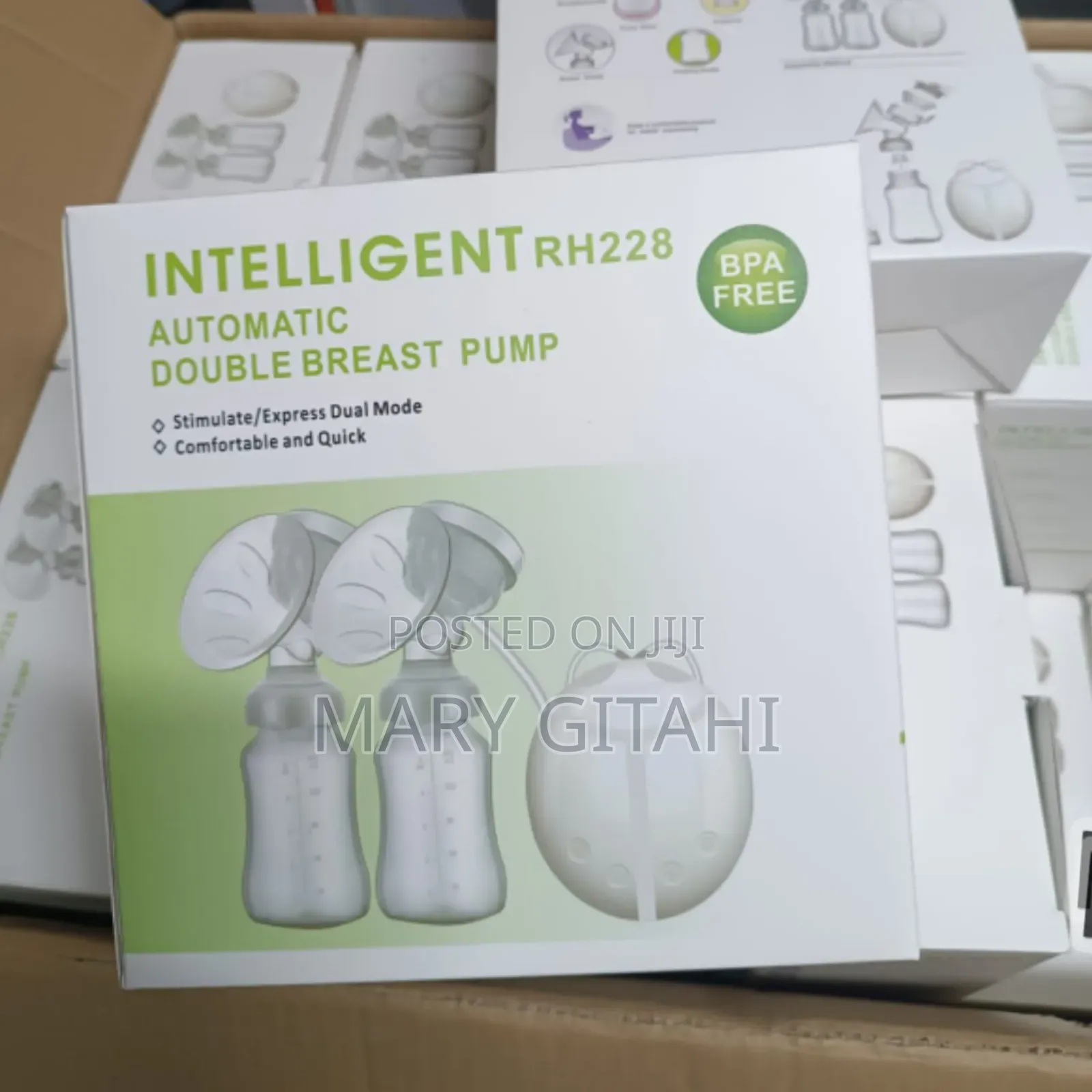 Manual Breast Pump With Extra Milk Bottle- Multicolour