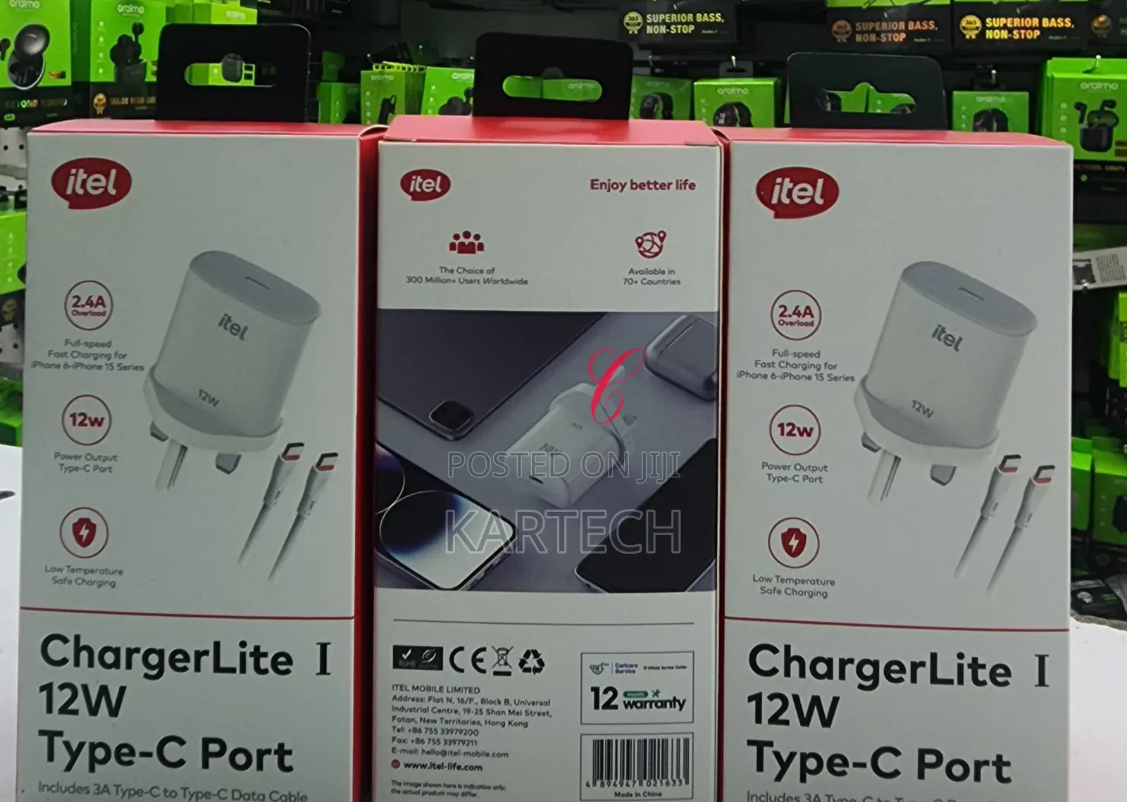 Itel 12W Type C Charger Lite 3A C to C