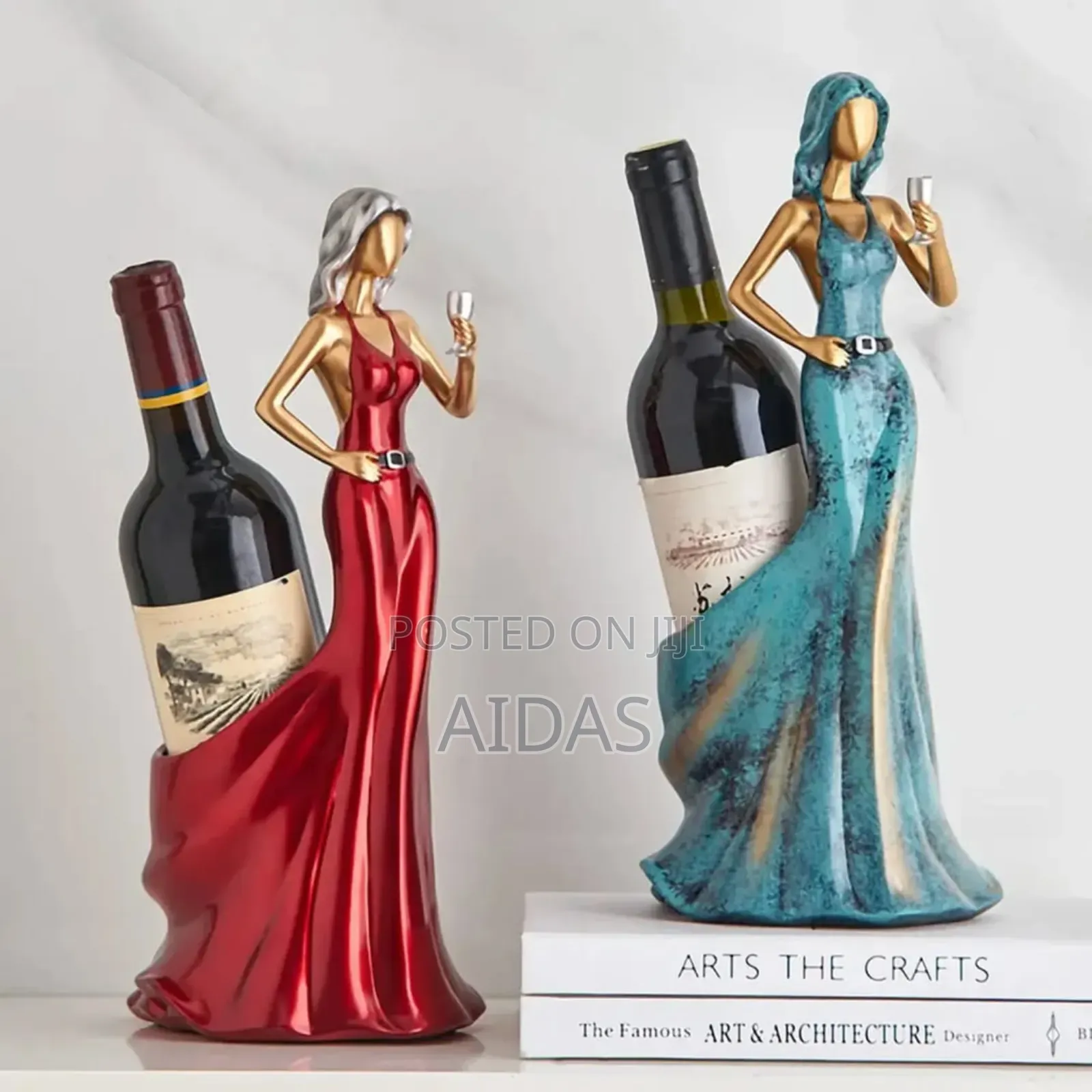 Elegant Nordic Style Rack Girl Statue Wine Holder