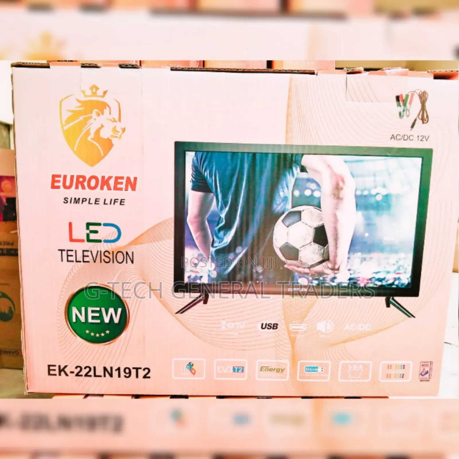 Euroken 22inch Digital Led Tv, Inbuilt Decoder,Free Channels
