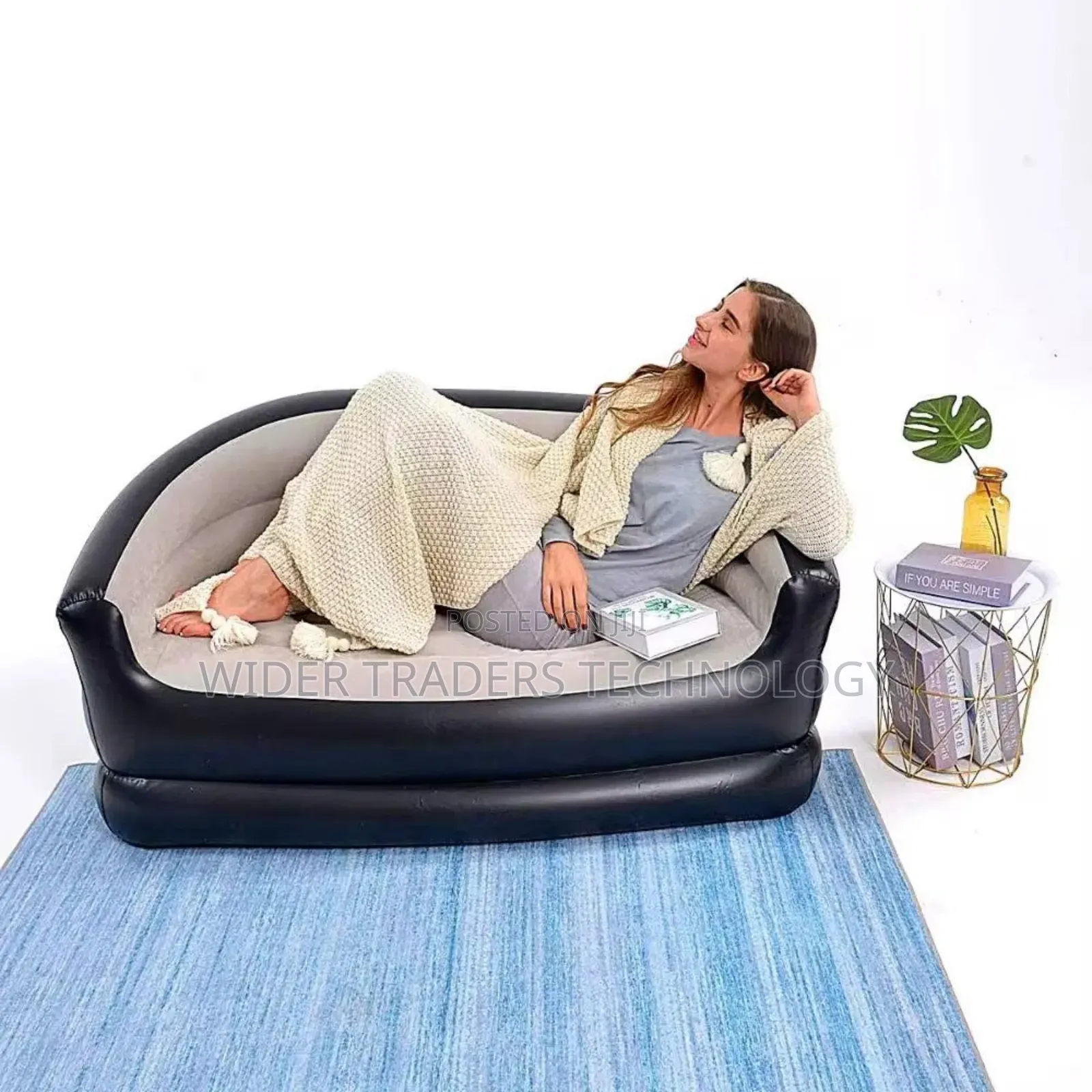 *Inflatable 2 Seater Couch Blow Up Air Sofa With Comfort