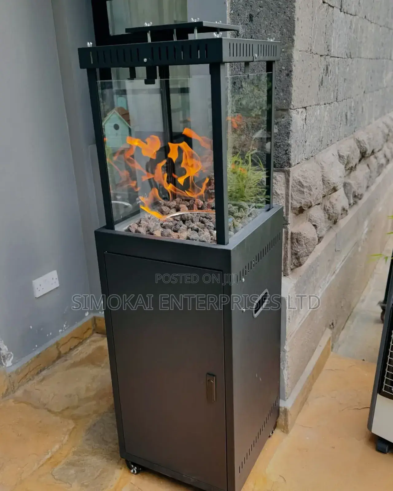 Stylish Short Stand Log-Style Patio Heater