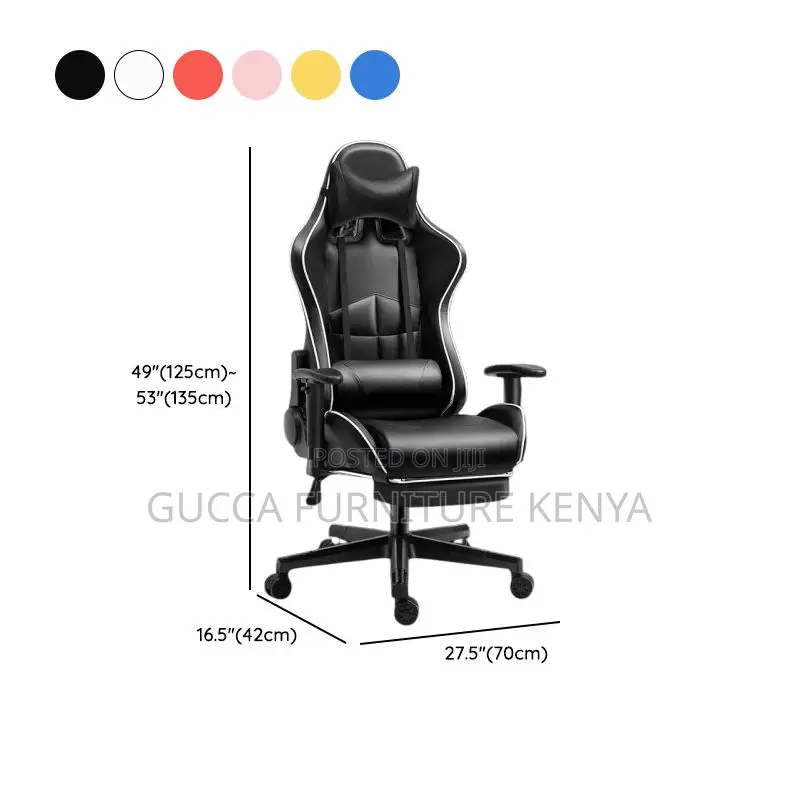 Office Chairs: Ergonomic Reclining Leather Modern Gamer Seat