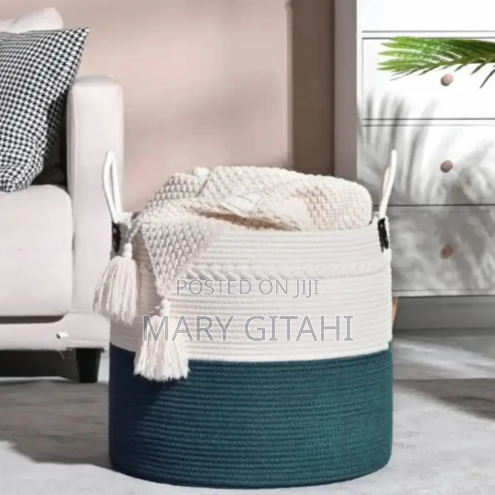 Cotton Rope Basket*Decorative Woven Basket for Living Room