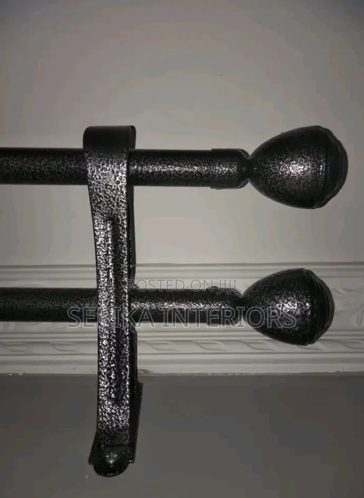 Silver Jua Kali Curtain Rods