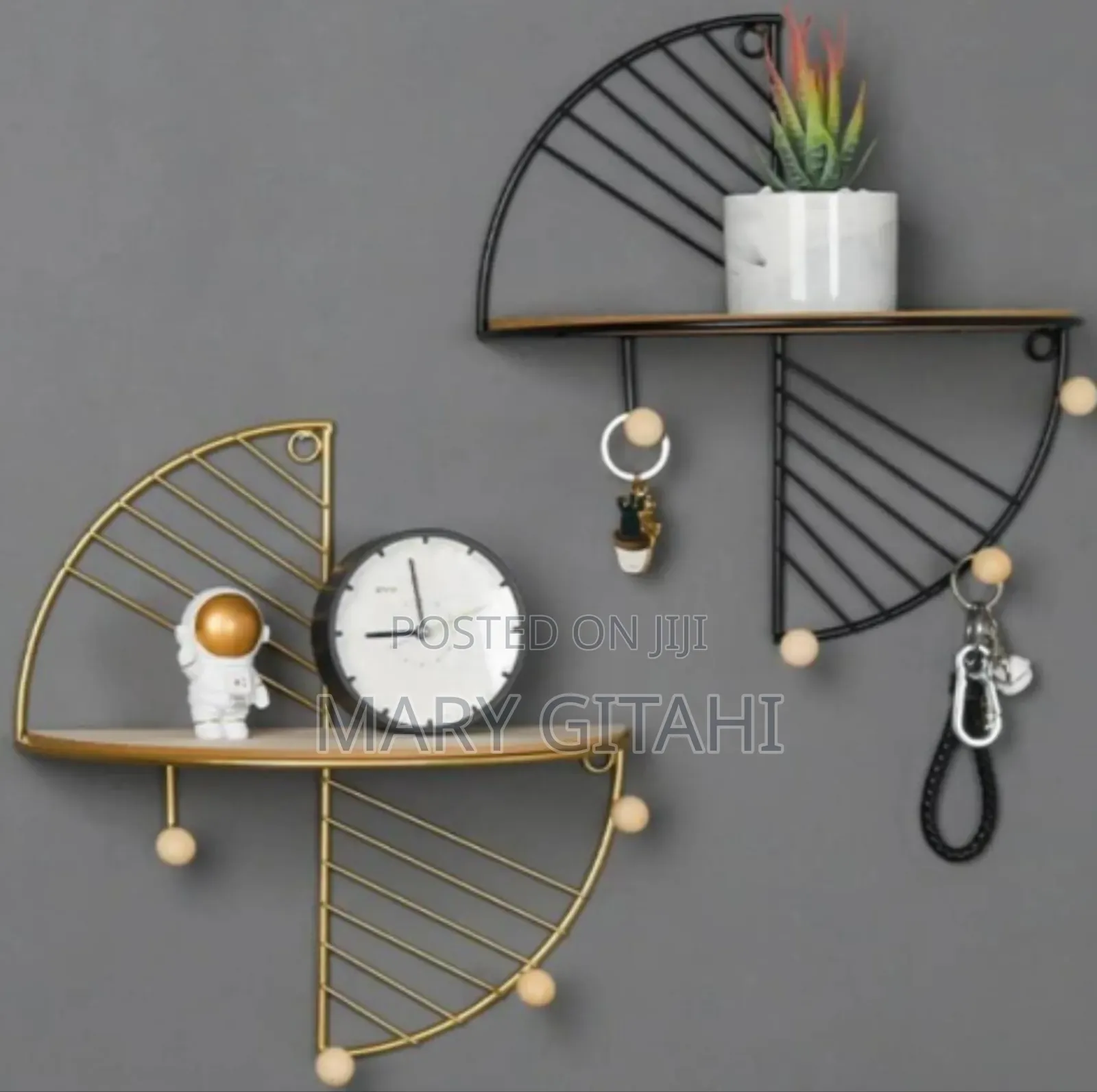 Decorative Geometric Wood Wall Shelves