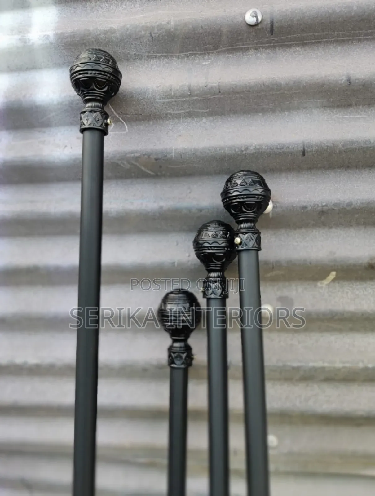 Powder Coated Silver Jua Kali Curtain Rods