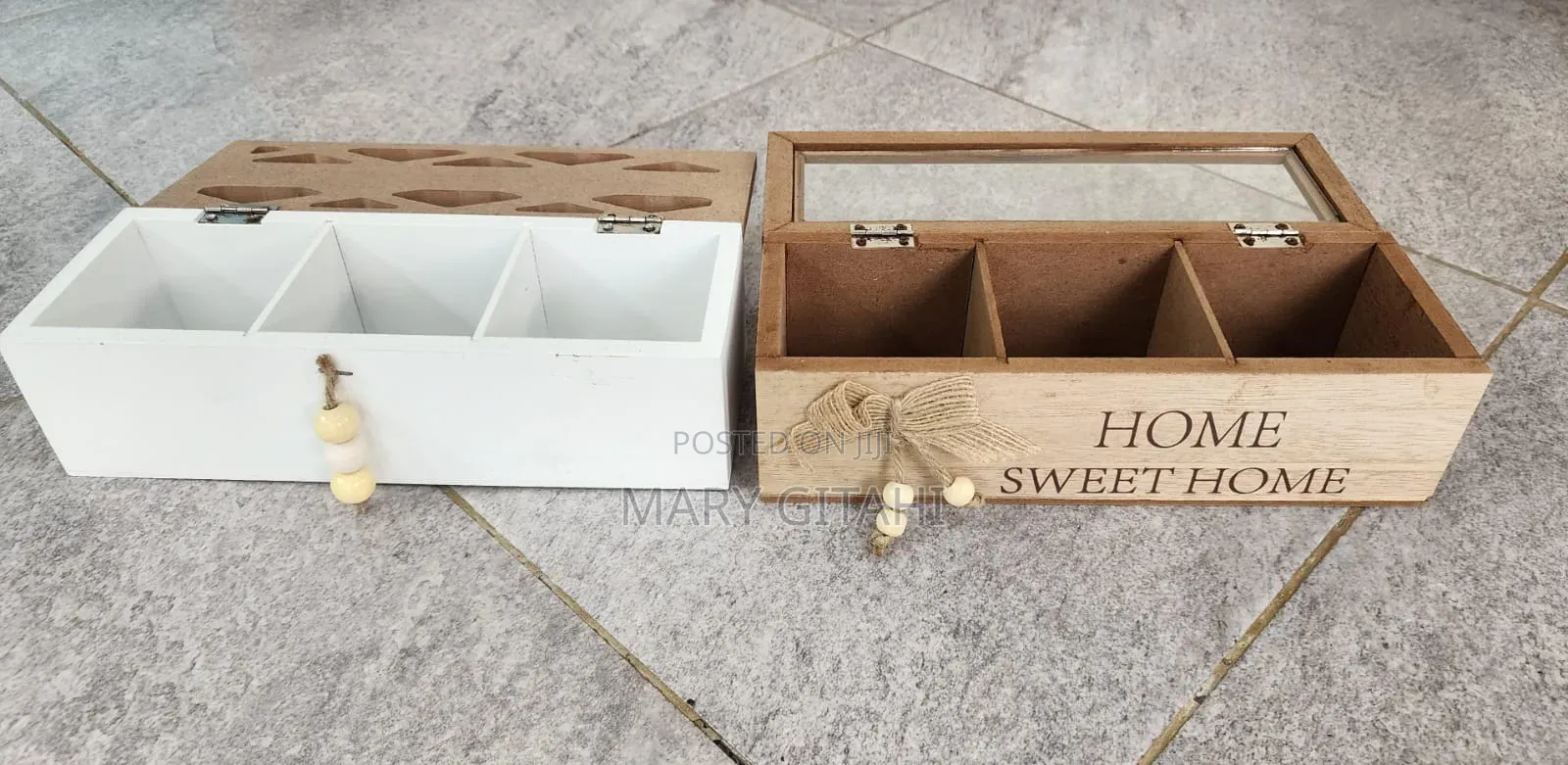*3 Compartments / Slot Wooden Teabag / Coffee Organizer*