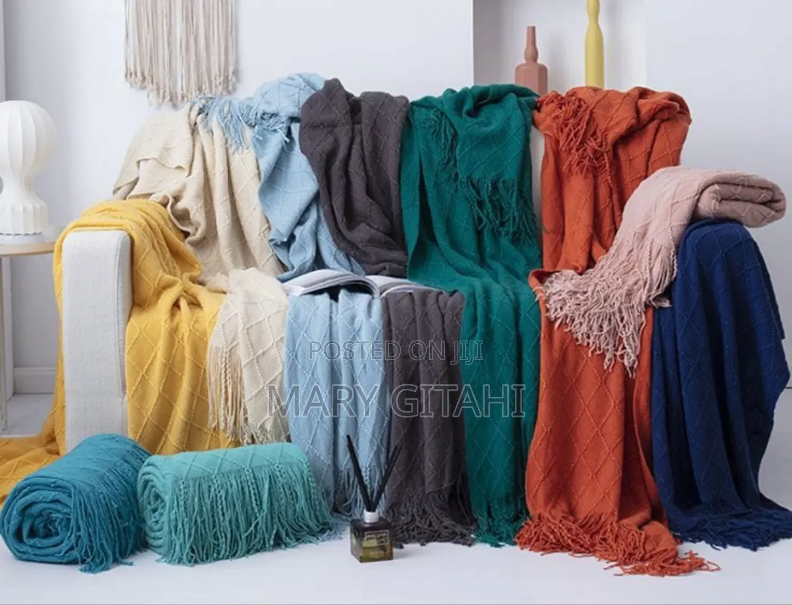 High Quality Knitted Throw Blankets With Tassel*