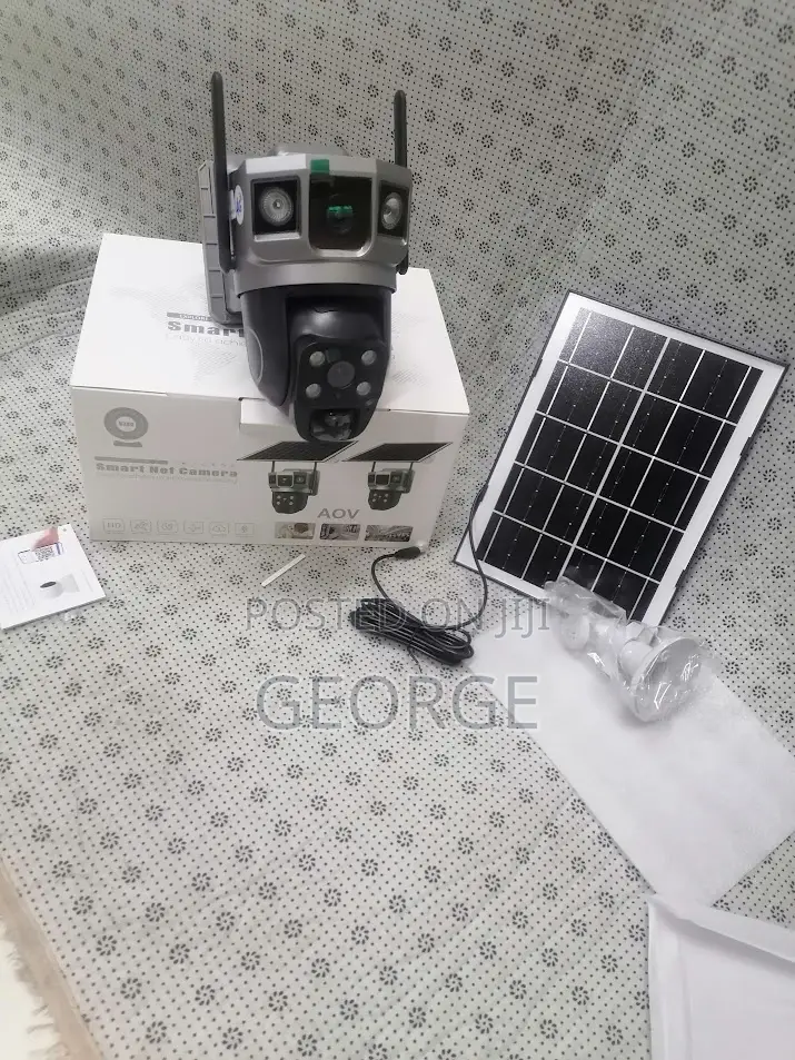 ( 2mp V380 Pro 4G) Dual Lens Solar PTZ Outdoor Camera