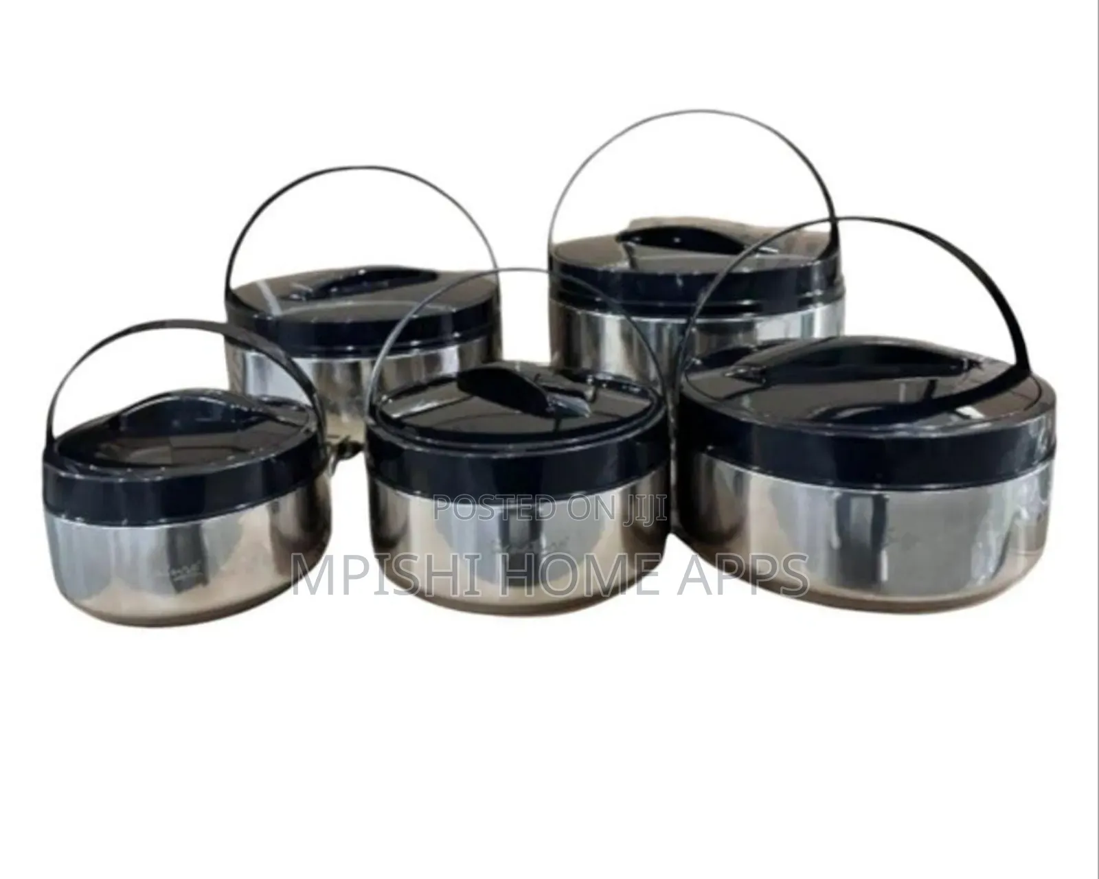 5 PCS Stainless Steel VEGAS Hotpots With Plastic Lids