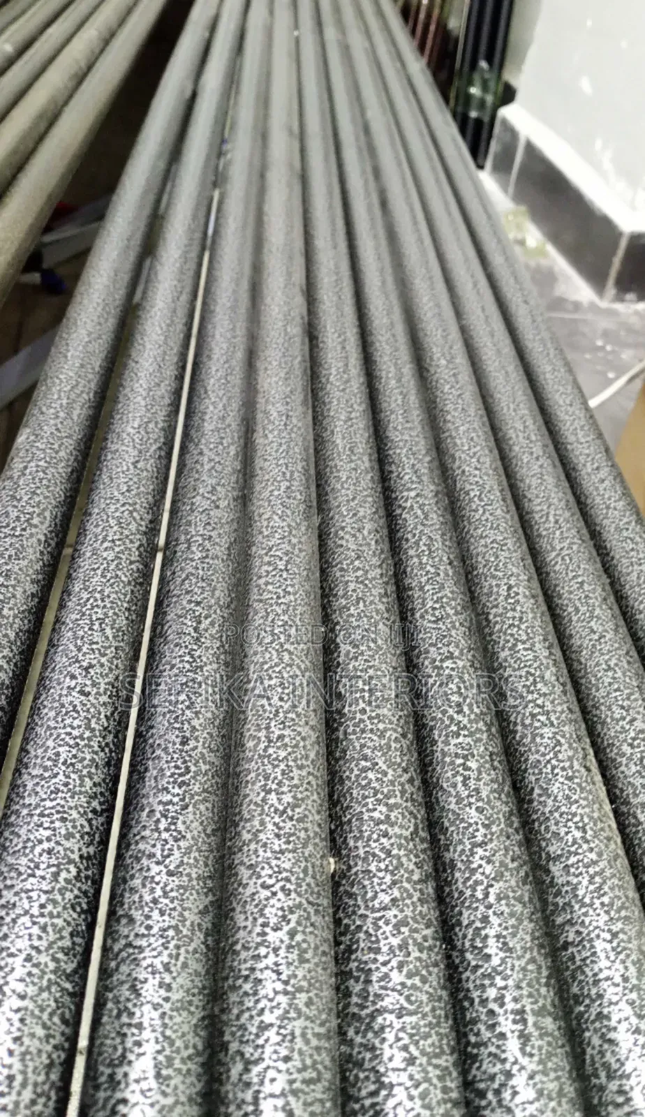 Grey Jua Kali Curtain Rods Coated