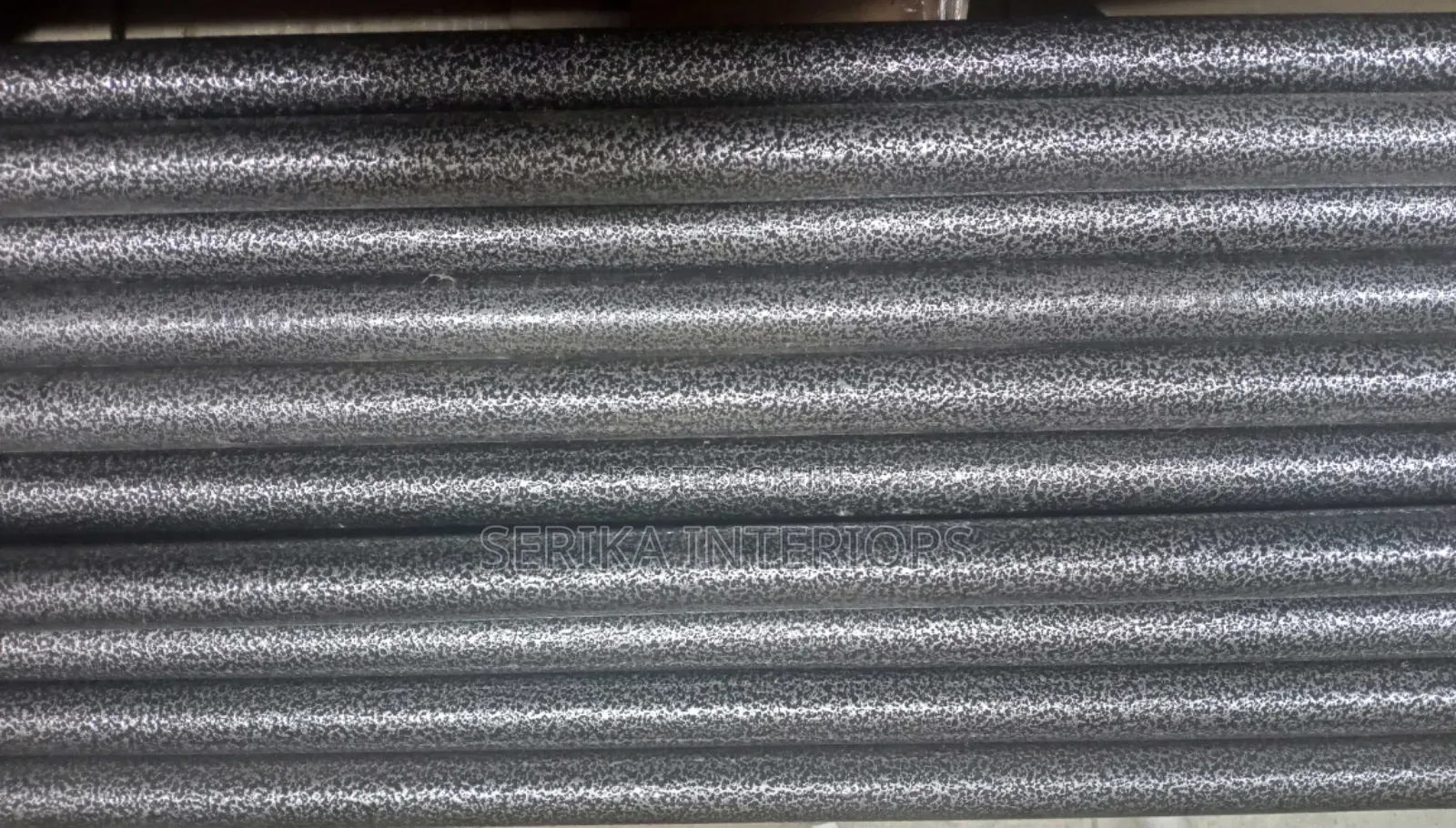 Black Silver Jua Kali Curtain Rods