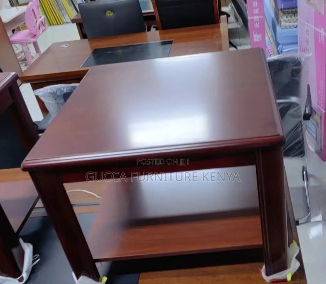 Coffee Tables: Brown Solid Mahogany Office Coffee Table