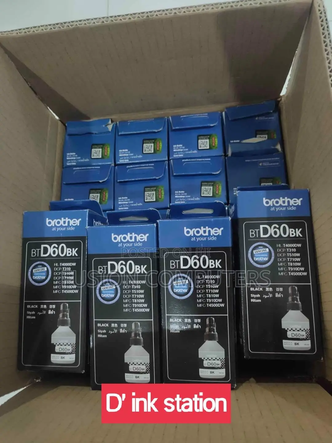 Brother Bt-D60 Bk Black Ink Bottle Original