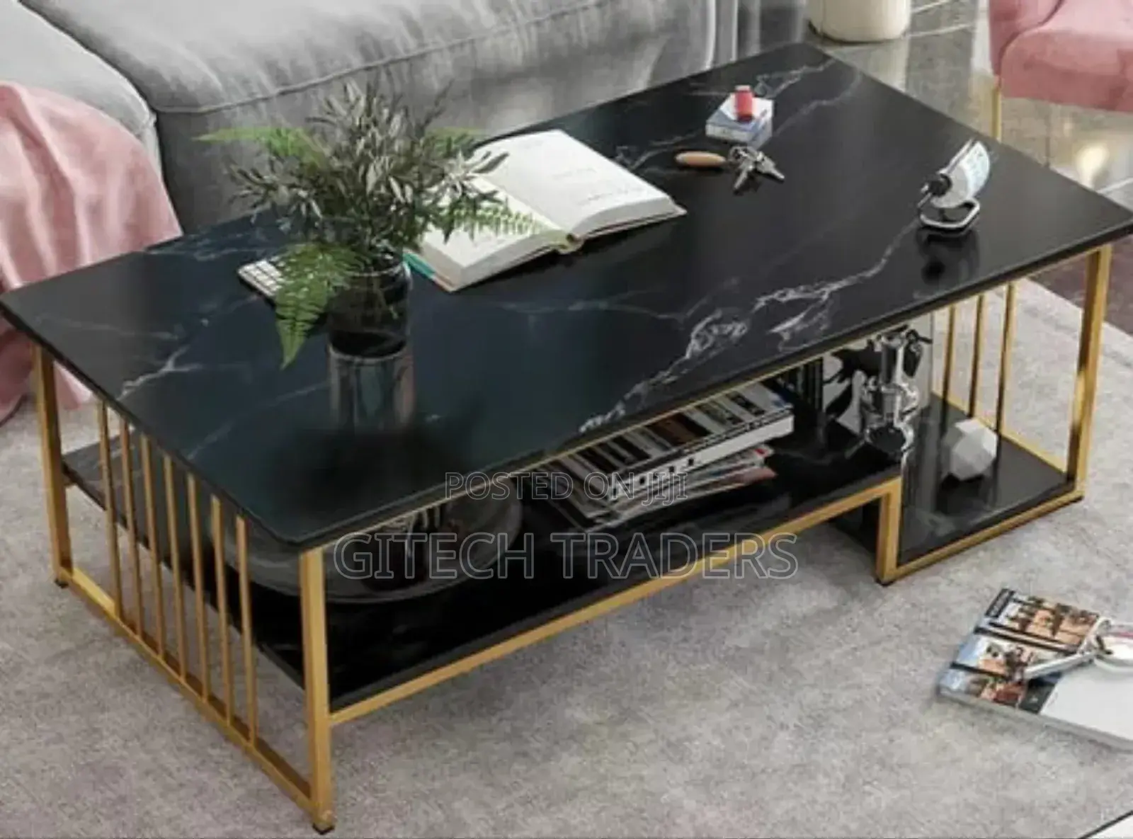 *MDF Marble Effect Coffee Table