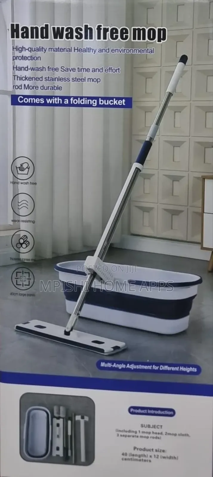 Self Wringing Hand Free Flat Mop