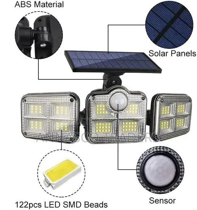 Solar Light Three Rotatable Heads Solar Motion