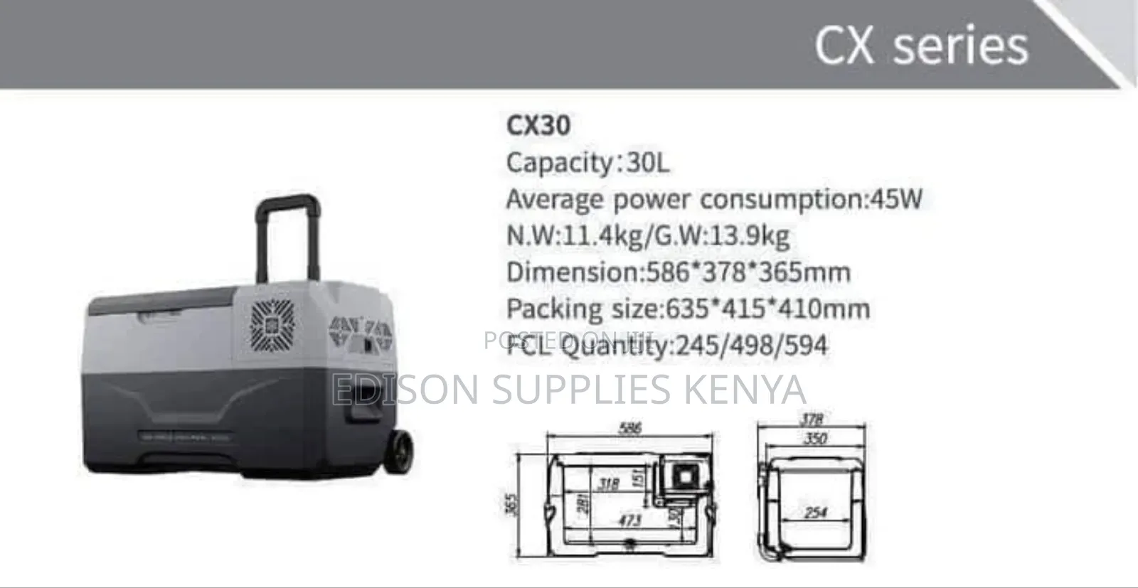 Cx30 30L Alpicool Car Refrigerator / Freezer Car Fridge