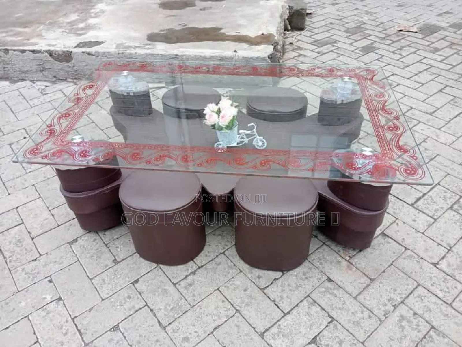 Puff Coffee Table With 4 Side Stools Kj9h