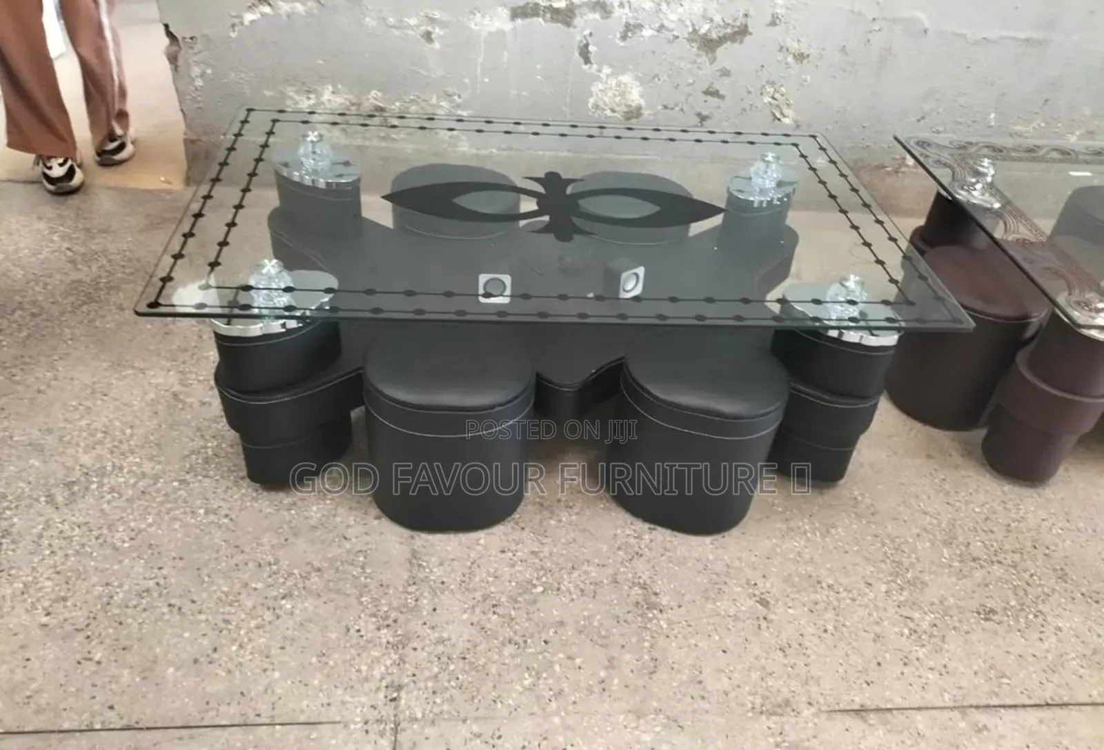 Puff Coffee Table With 4 Side Stools Kj9h