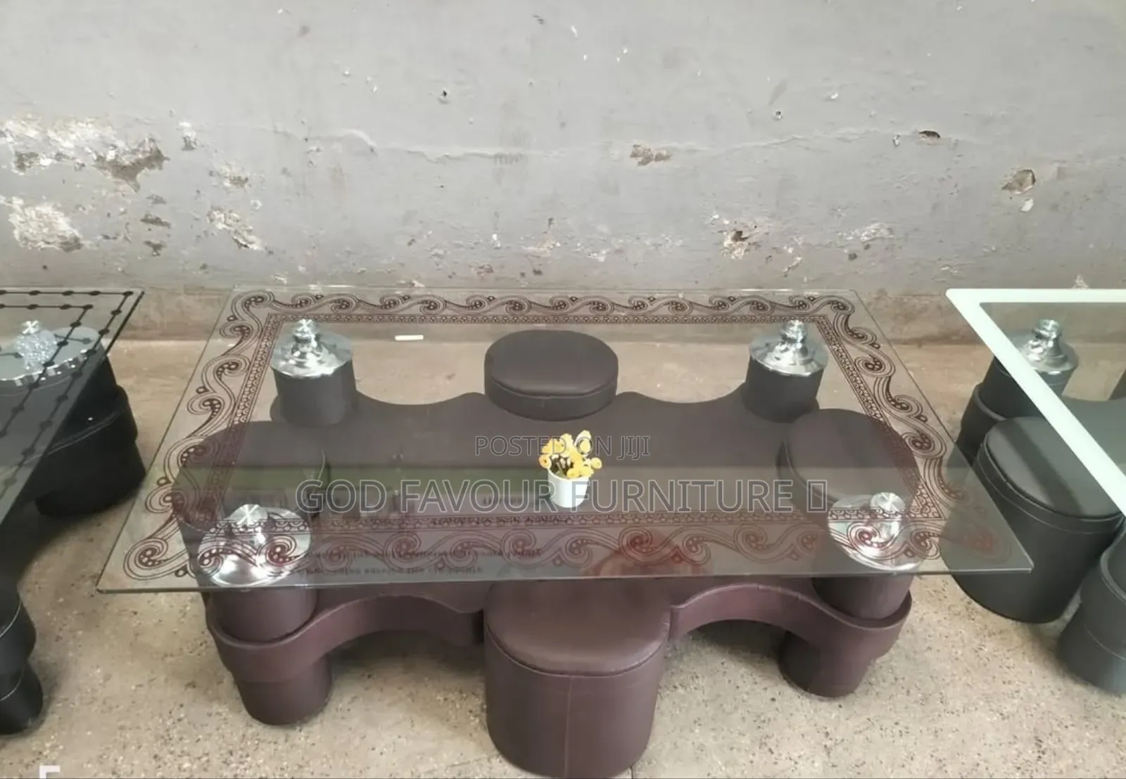 Puff Coffee Table With 4 Side Stools Kj9h