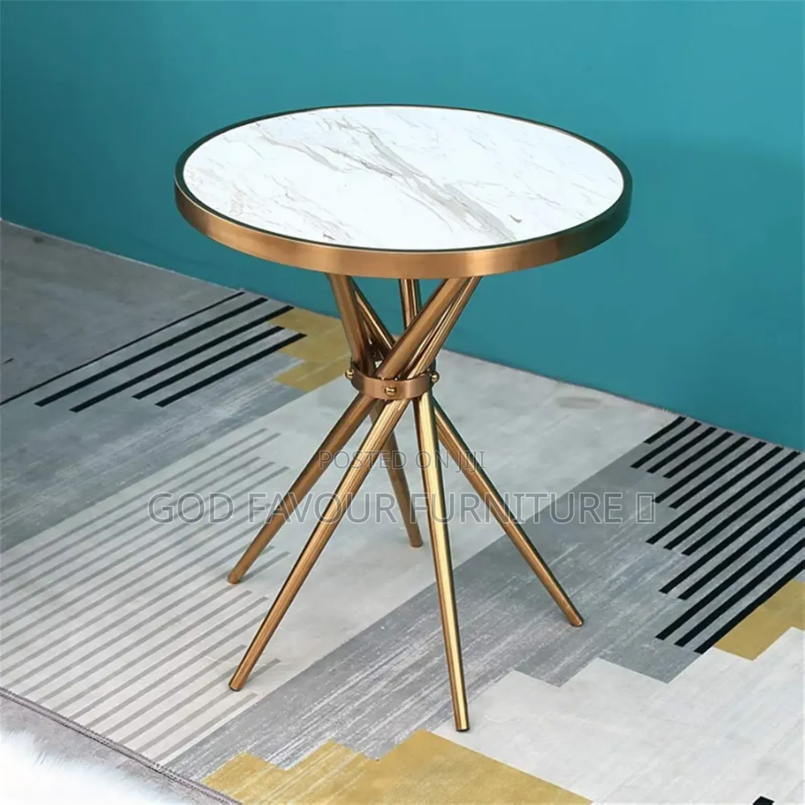 Golden White Round Coffee Table Kh6tf