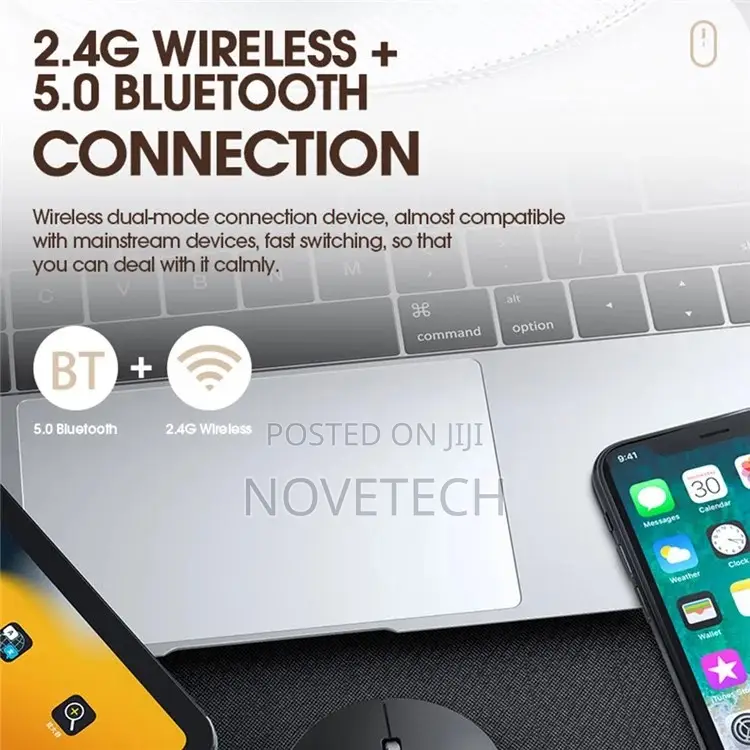 T-Wolf X2 Rechargeable 2.4G+Bluetooth Wireless Silent Mouse