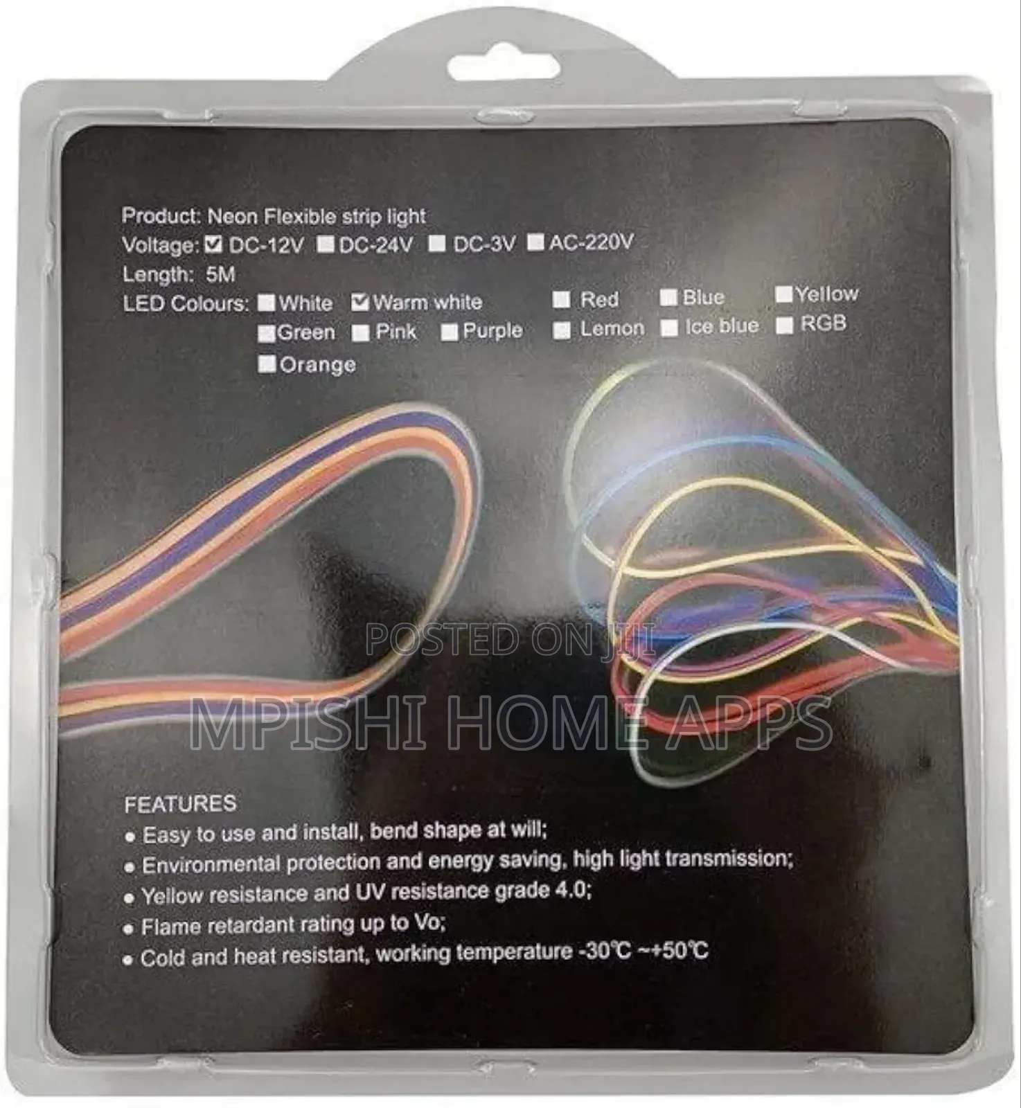 5M Neon Flexible Strip Light DC-12V