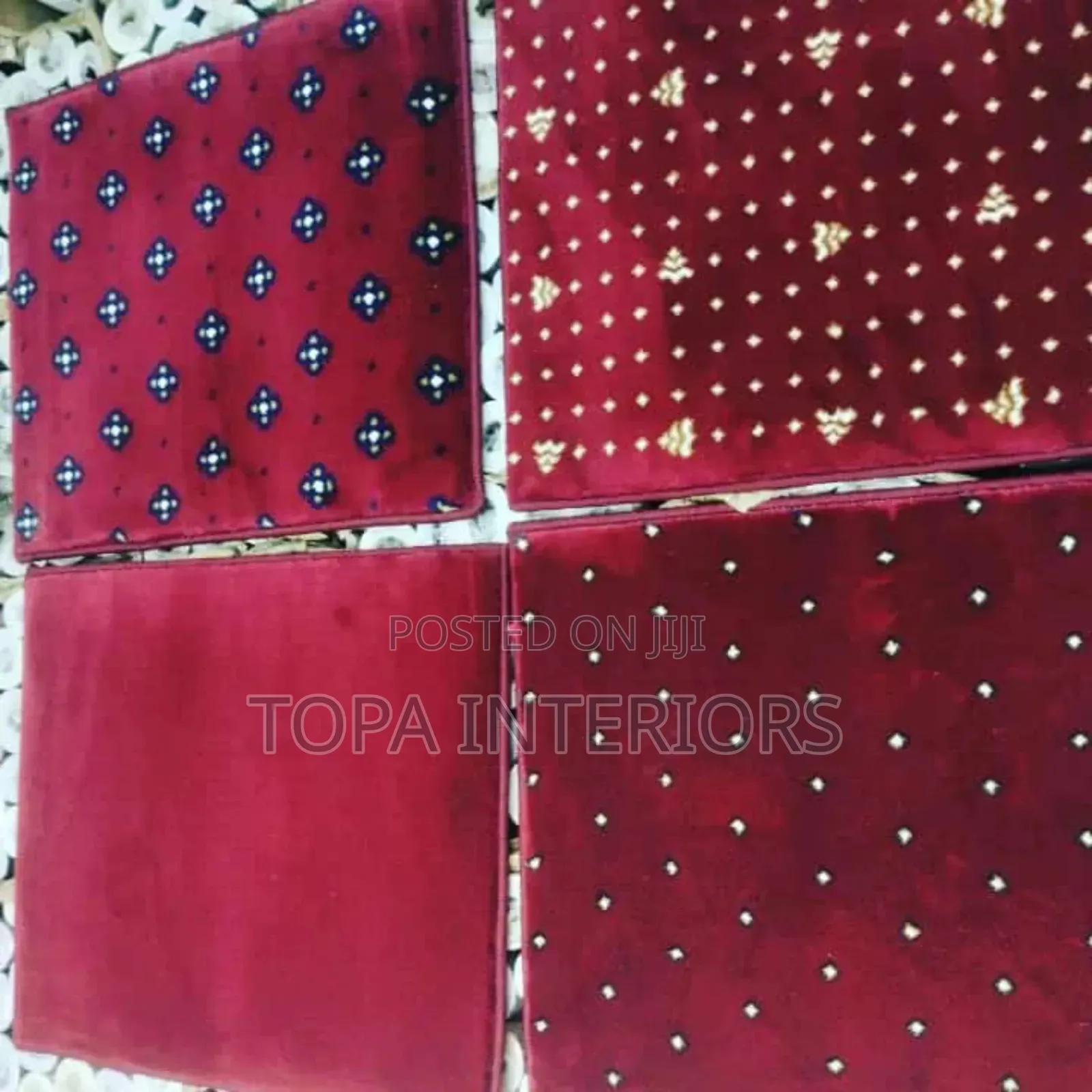 Executive Maroon Washable Office Flooring Carpets Dotted Rug