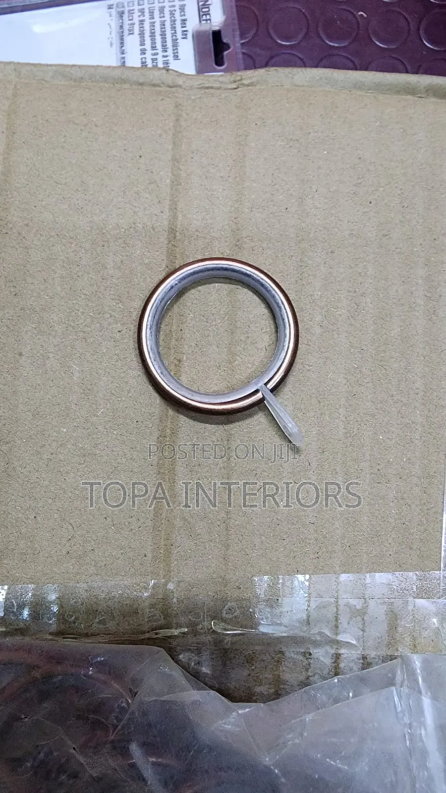 Brown Curtain Rings With Plastic Rubber for Curtain Hanging
