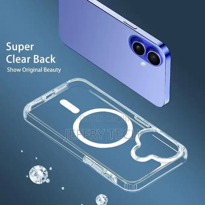 Clear Magnetic Magsafe Compatible Case for iPhone 16 Plus