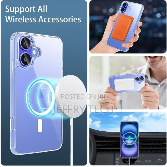 Clear Magnetic Magsafe Compatible Case for iPhone 16 Plus