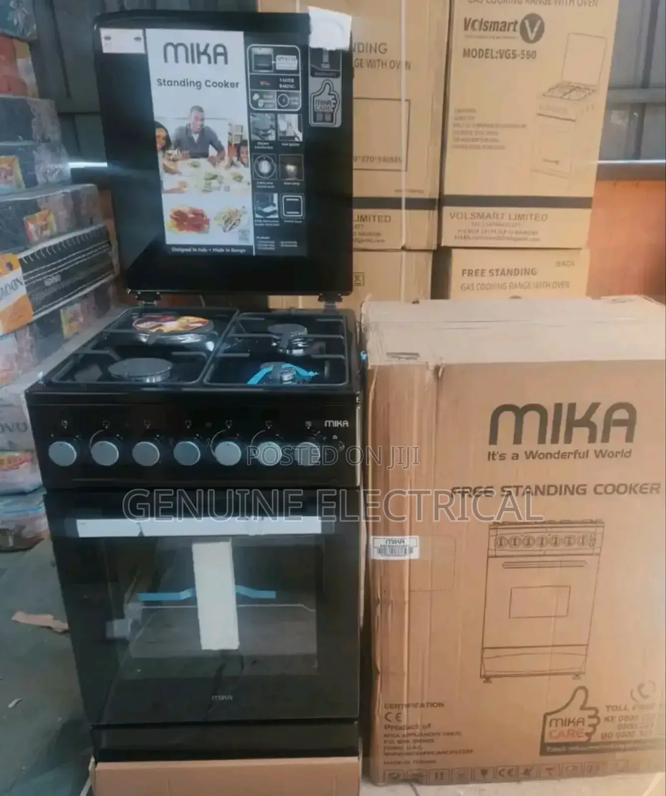 Brand New Mika 50 by 60 Standing Cooker Black