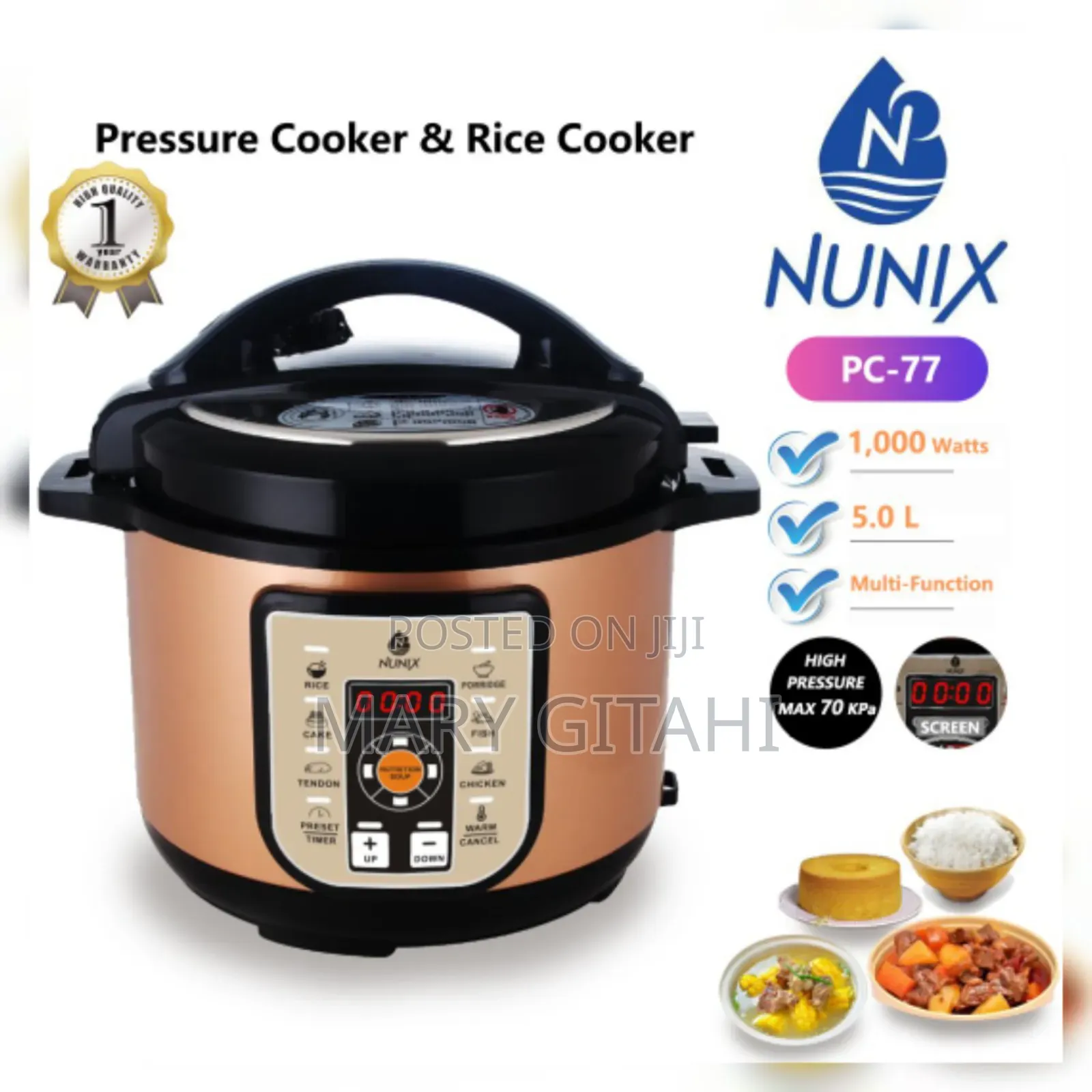 Nunix PC-77 Electric Pressure Cooker at 