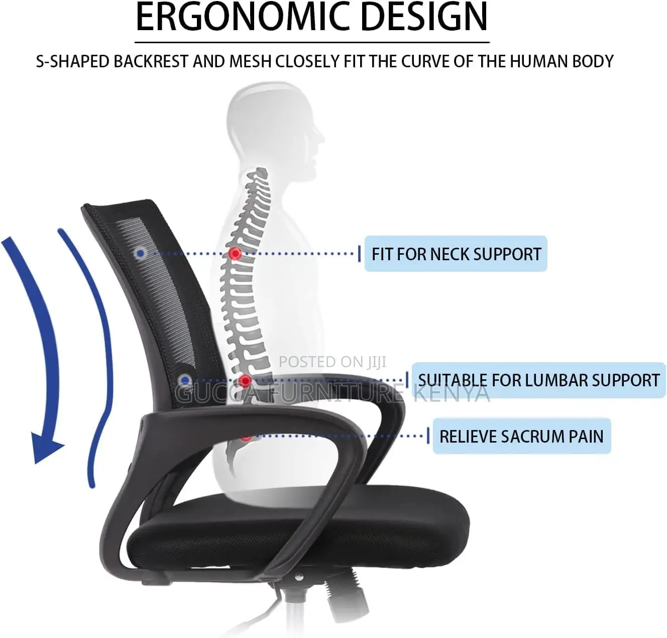 Office Chairs:Mesh Rolling Swivel Chair for Home Office