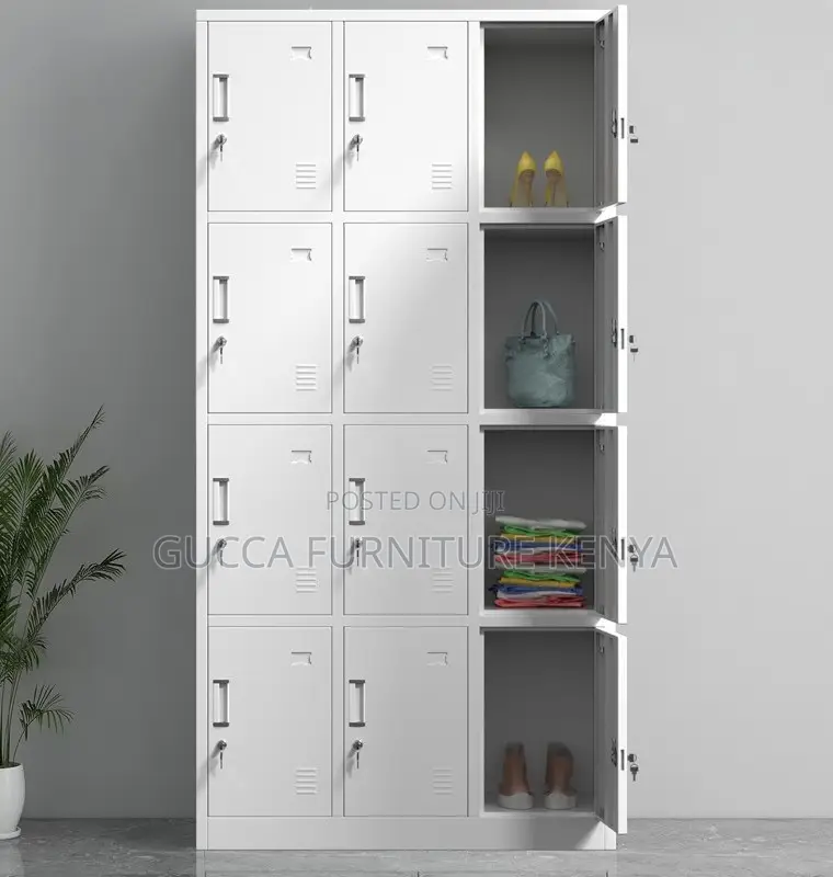 Office Tables: Secure 12-Door Locker Steel Staff Cabinet