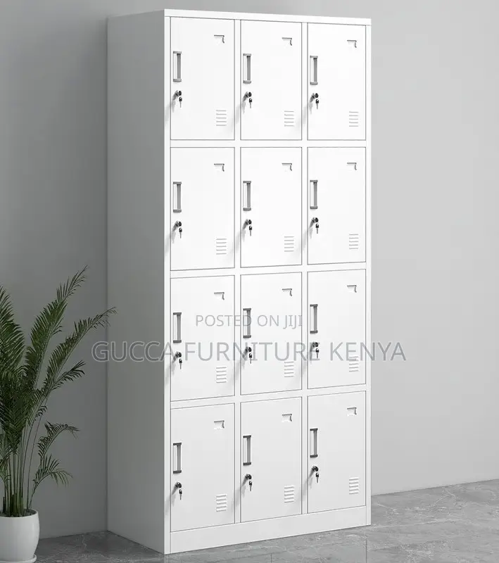 Office Tables: Secure 12-Door Locker Steel Staff Cabinet