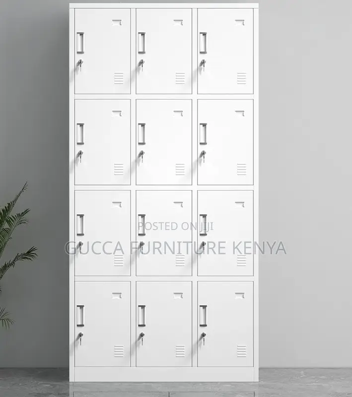 Office Tables: Secure 12-Door Locker Steel Staff Cabinet