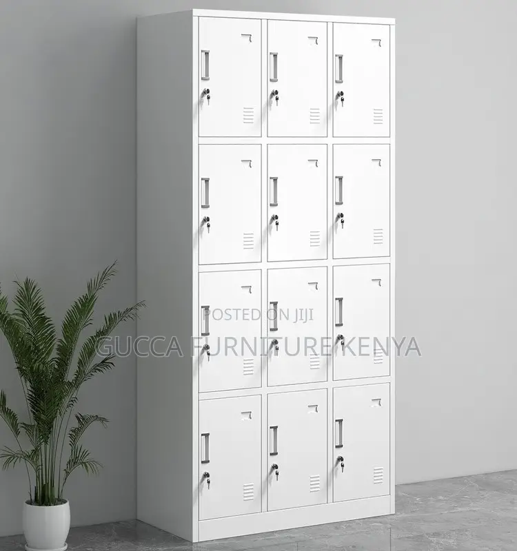 Office Tables: Secure 12-Door Locker Steel Staff Cabinet