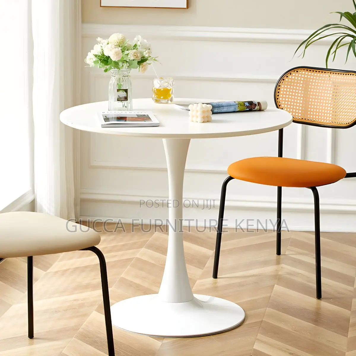 Dining Tables: Round Geometric Table for Dining Room