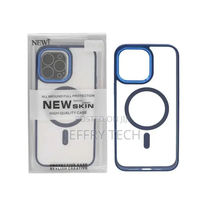 Navy Blue Acrylic Clear Magsafe Case For iPhone 11 Pro Max